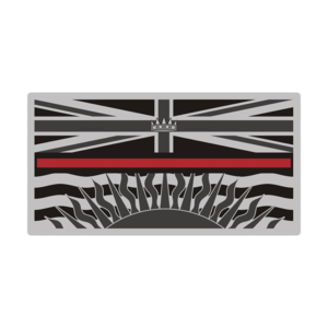 British Columbia Sticker Decal Vinyl Provincial Thin Red Line Flag BC V3 Rotten Remains
