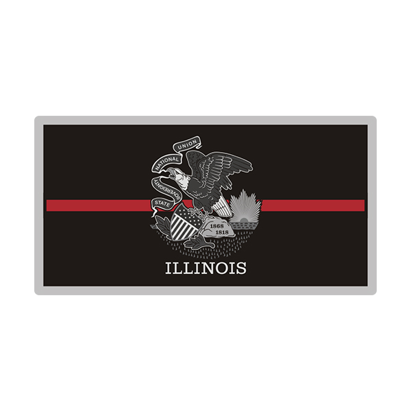 Illinois Sticker Decal Vinyl Thin Red Line State Flag IL V3 Rotten Remains