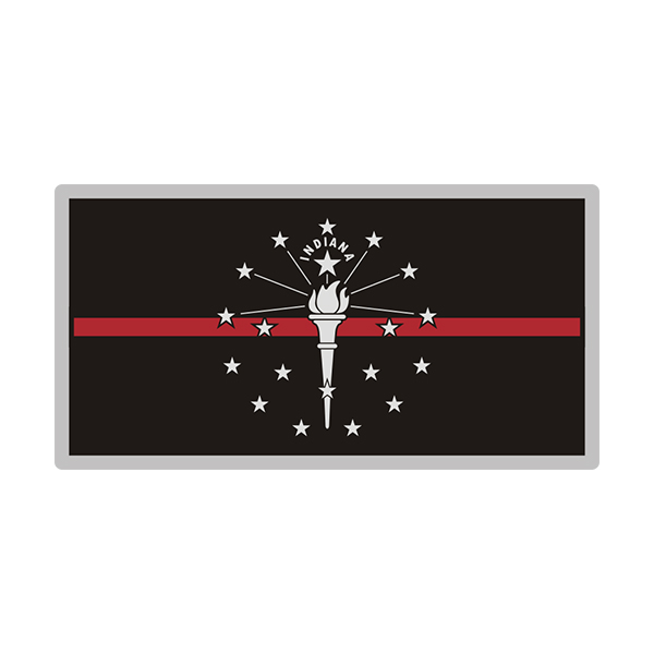 Indiana Sticker Decal Vinyl Thin Red Line State Flag IN V3 Rotten Remains