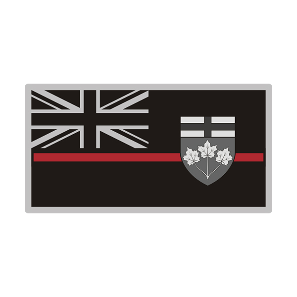 Ontario Sticker Decal Vinyl Provincial Thin Red Line Flag ON V3 Rotten Remains