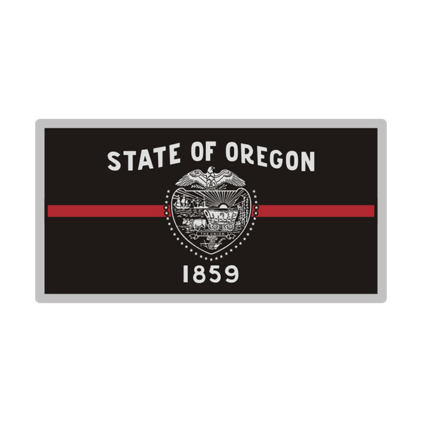 Oregon Sticker Decal Vinyl Thin Red Line State Flag OR V3 Rotten Remains
