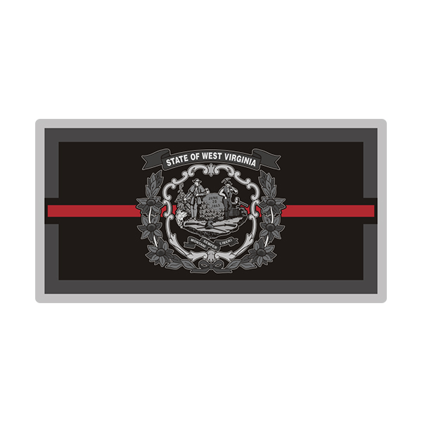 West Virginia Sticker Decal Vinyl Thin Red Line State Flag WV V3 Rotten Remains