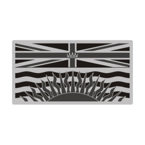British Columbia Sticker Decal Vinyl Provincial Subdued Gray Black Flag BC V3 Rotten Remains