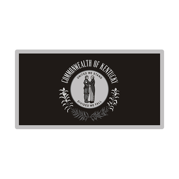 Kentucky Sticker Decal Vinyl State Subdued Gray Black Flag KY V3 Rotten Remains
