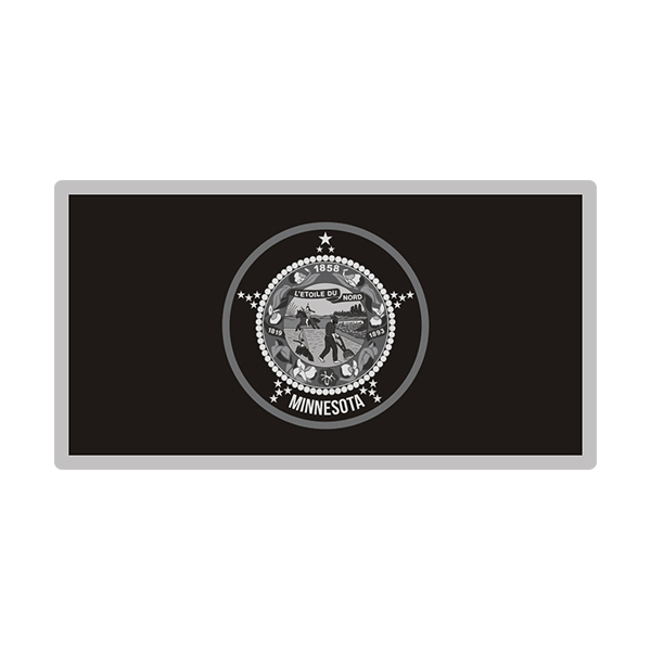 Minnesota Sticker Decal Vinyl State Subdued Gray Black Flag MN V3 Rotten Remains