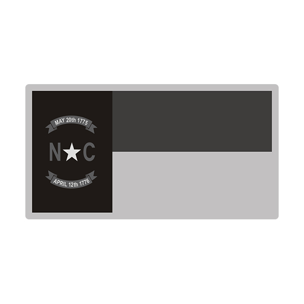 North Carolina Sticker Decal Vinyl State Subdued Gray Black Flag NC V3 Rotten Remains