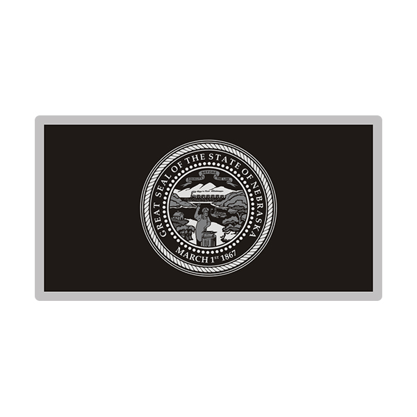 Nebraska Sticker Decal Vinyl State Subdued Gray Black Flag NE V3 Rotten Remains