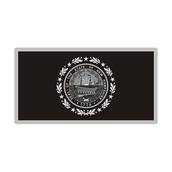 New Hampshire Sticker Decal Vinyl State Subdued Gray Black Flag NH V3 Rotten Remains