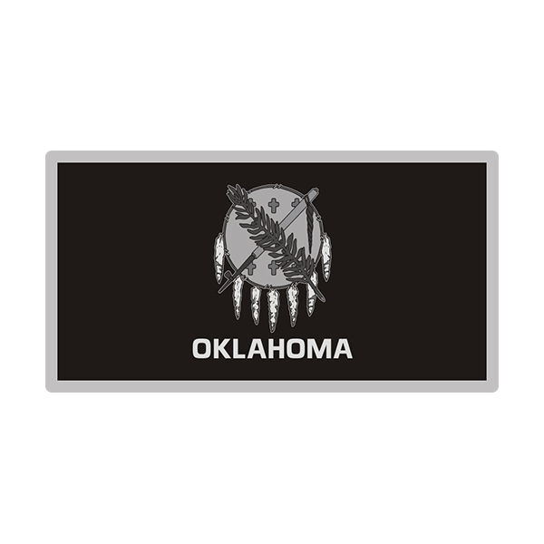 Oklahoma Sticker Decal Vinyl State Subdued Gray Black Flag OK V3 Rotten Remains