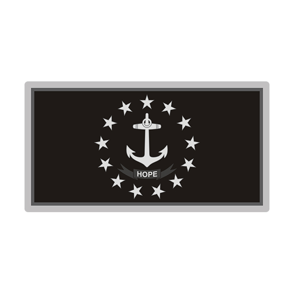 Rhode Island Sticker Decal Vinyl State Subdued Gray Black Flag RI V3 Rotten Remains