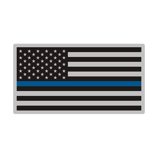 Thin Blue Line American Subdued Flag USA Decal Sticker (RH) V3 Rotten Remains