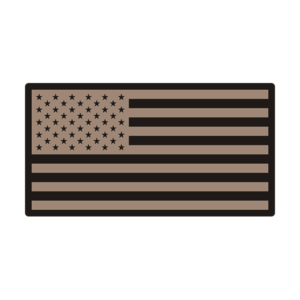 American Inverted Desert Tan Black Subdued Flag Decal Sticker (RH) V3 Rotten Remains