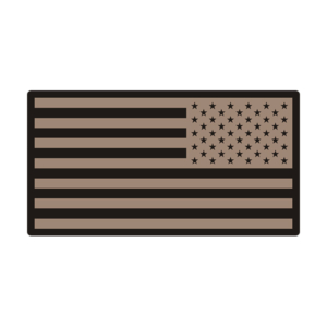 American Inverted Desert Tan Black Subdued Flag Decal Sticker (LH) V3 Rotten Remains