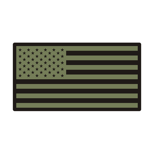 American Inverted Green Black OD Olive Subdued Flag Army Decal Sticker (RH) V3 Rotten Remains