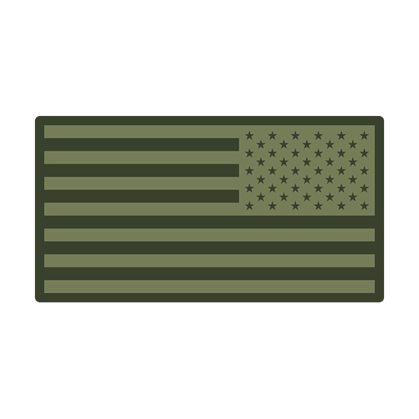 American Inverted Olive OD Green Subdued Flag USA Decal Sticker (LH) V3 Rotten Remains
