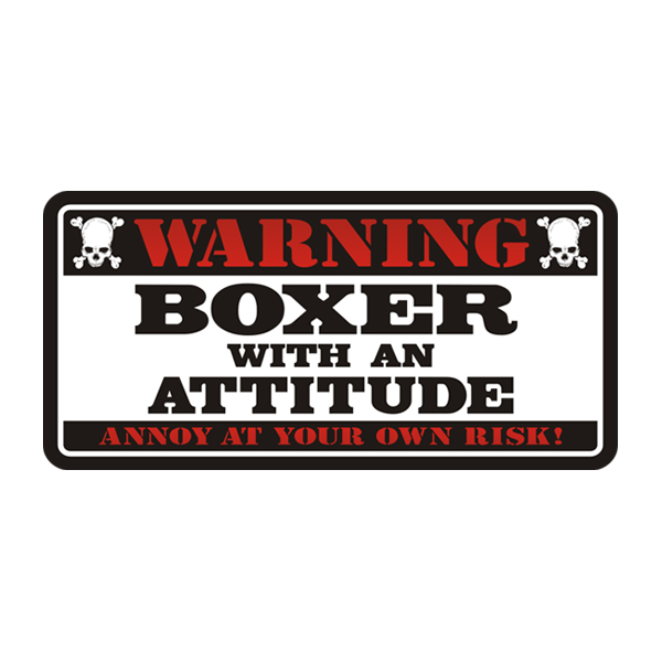 Boxer Warning Decal Attitude Guard Dog Vinyl Window Bumper Sticker Rotten Remains