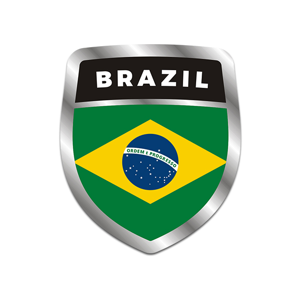 Brazil Flag Shield Badge Sticker Decal Rotten Remains
