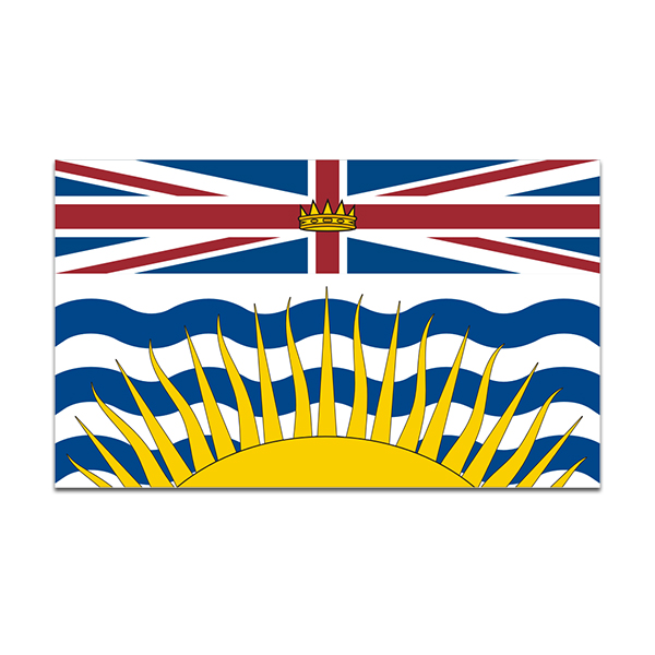 British Columbia Flag Decal BC Provincial Canada Vinyl Sticker - Rotten ...