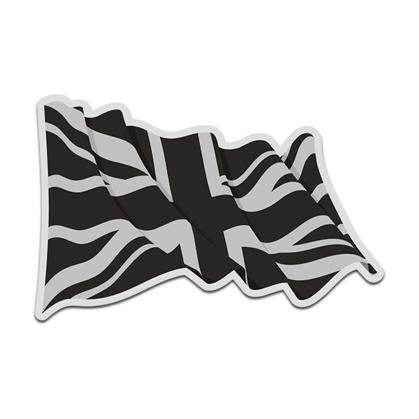 Britain Union Jack Subdued Waving Flag British Decal Sticker (RH) V4 Rotten Remains