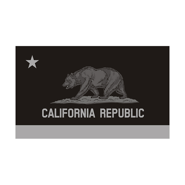 California State Subdued Flag Black Gray Decal CA Vinyl Sticker