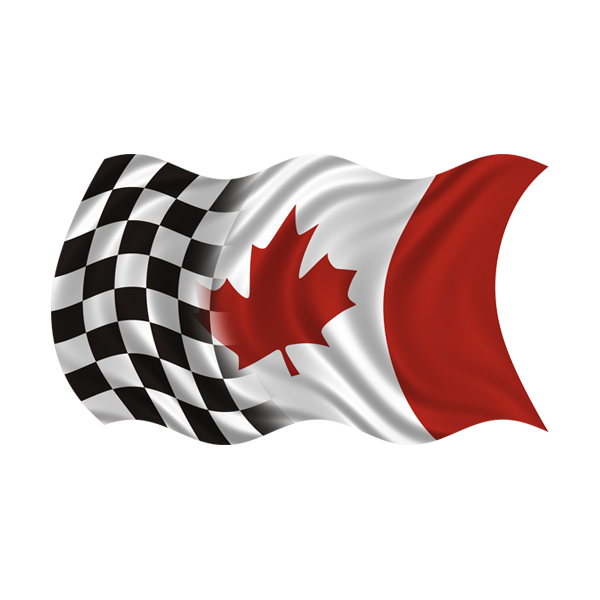 Canada Canadian Checkered Racing Flag (LH) Sticker Decal Rotten Remains