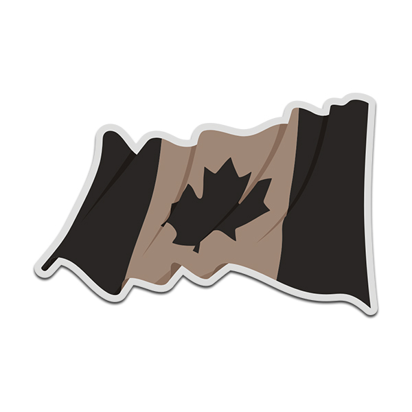 Canada Desert Tan Black Subdued Waving Flag Canadian Decal Sticker (LH) V4 Rotten Remains