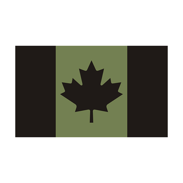 Canada Olive Green Black Subdued Flag Decal OD Canadian Vinyl Sticker Rotten Remains
