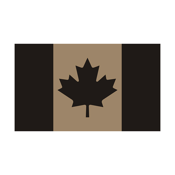 Canada Desert Tan Black Subdued Flag Decal Canadian Vinyl Sticker Rotten Remains