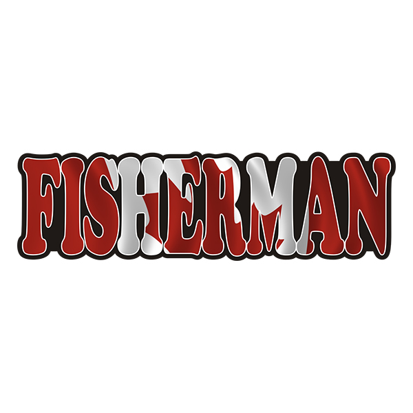 Fisherman Decal Canada Flag Bass Walleye Fishing Vinyl Sticker