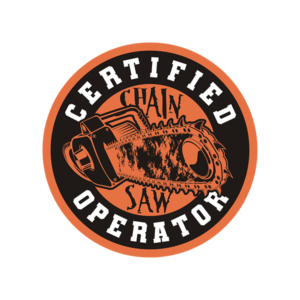 Chainsaw Operator Certified Sticker Decal Logger Hard Hat Helmet Funny V1 Rotten Remains