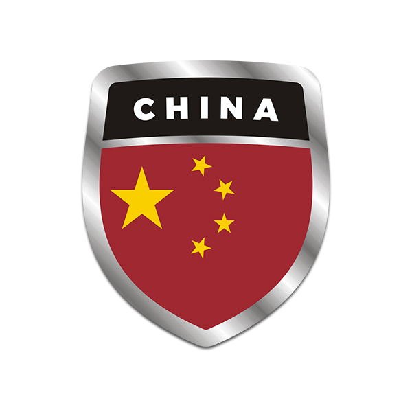 China Flag Shield Badge Sticker Decal Rotten Remains