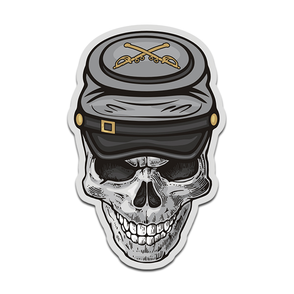 Civil War Soldier Skull Sticker