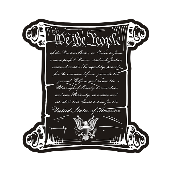 United States Constitution Preamble Scroll Decal We The People 2a Vinyl Sticker