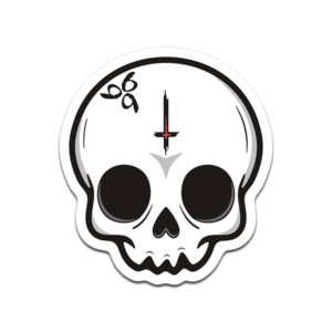 Cute Antichrist Skull Vinyl Sticker Decal 666 Dark V4