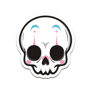 Cute Clown Skull Vinyl Sticker Decal Dark Creepy V1