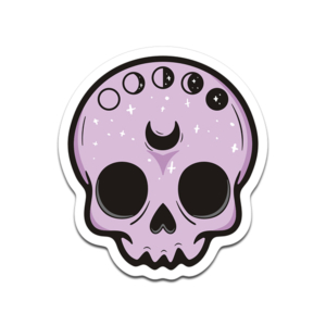 Cute Mystic Skull Vinyl Sticker Decal Moon Phase Gothic V5