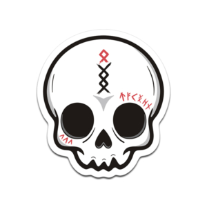 Cute Viking Runes Skull Vinyl Sticker Decal Nordic Dark V7