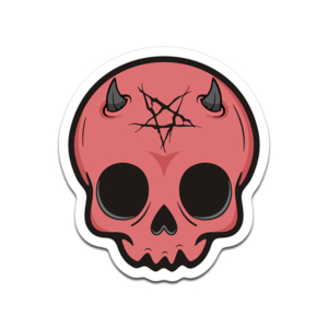 Cute Satan Skull Vinyl Sticker Decal Satanic Devil V6