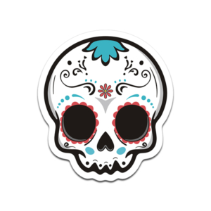 Cute Sugar Skull Sticker Decal Mexican Day of the Dead V3