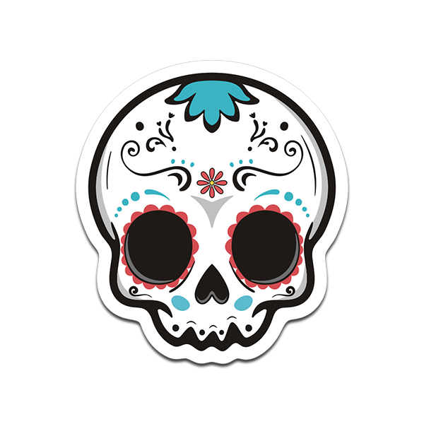 Cute Sugar Skull Sticker Decal Mexican Day of the Dead V3