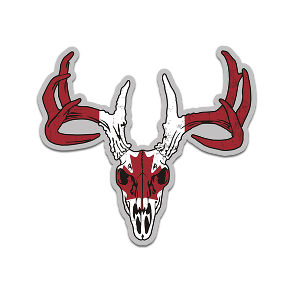 Deer Skull Canadian Flag Canada Sticker Decal Rotten Remains