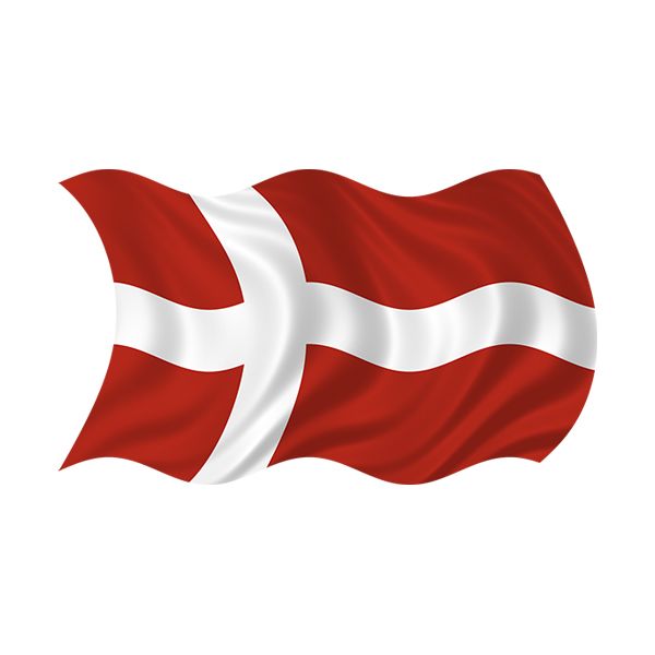 Denmark Waving Flag Sticker Decal Rotten Remains