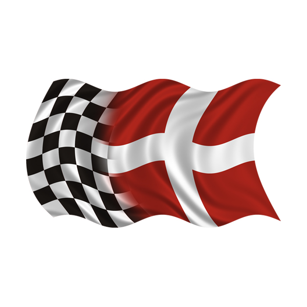 Denmark Racing Checkered Flag Decal Danish Race Car Vinyl Sticker (LH) Rotten Remains