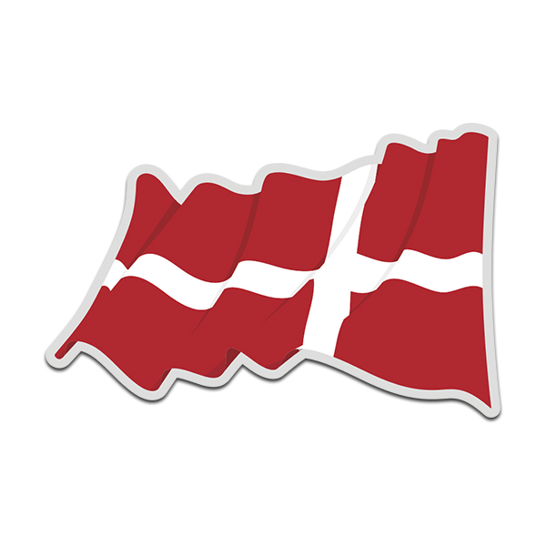 Denmark Waving Flag Danish Nordic Vinyl Decal Sticker (LH) V4 Rotten Remains