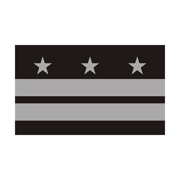 Washington D.C. State Subdued Flag Black Gray Decal Sticker Rotten Remains