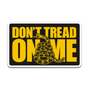 Don't Tread on Me Vinyl Sticker Decal Yellow Black Gadsden Rattlesnake