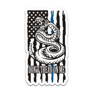 Don’t Tread on Me Thin Blue Line Sticker Decal Gadsden American Flag Police Law Rotten Remains