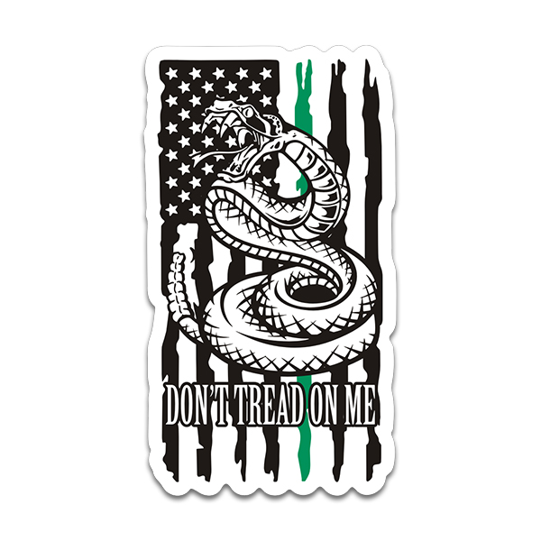 Don’t Tread on Me Thin Green Line Sticker Decal Gadsden American Flag Military Rotten Remains