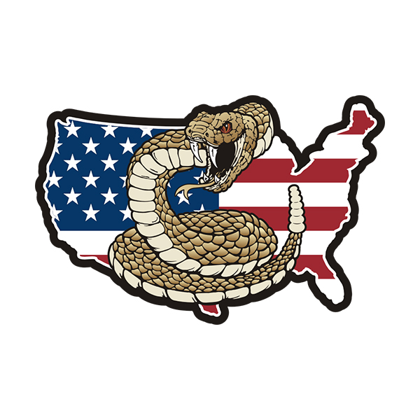 USA Map American Flag Don't Tread on Me Sticker Decal - Rotten Remains
