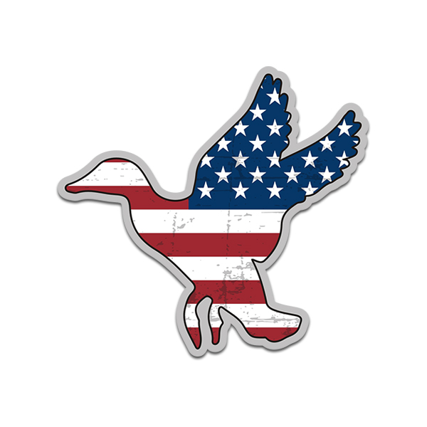 Duck Waterfowl American Flag USA Sticker Decal (LH) Rotten Remains
